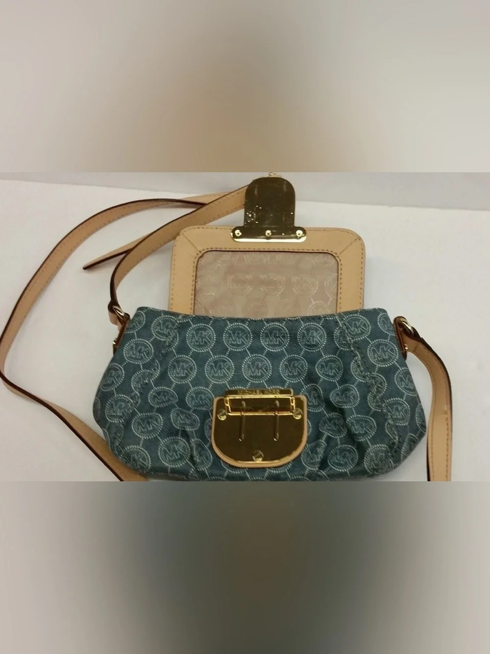 Limited Edition Michael Kors Denim Crossbody with Tan Leather Trim